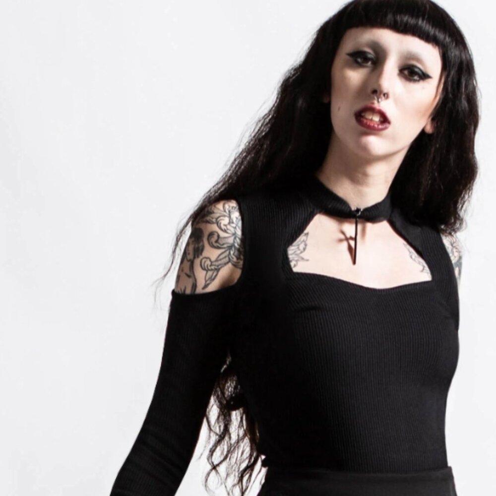 Killstar Double Crossed Long Sleeve Top